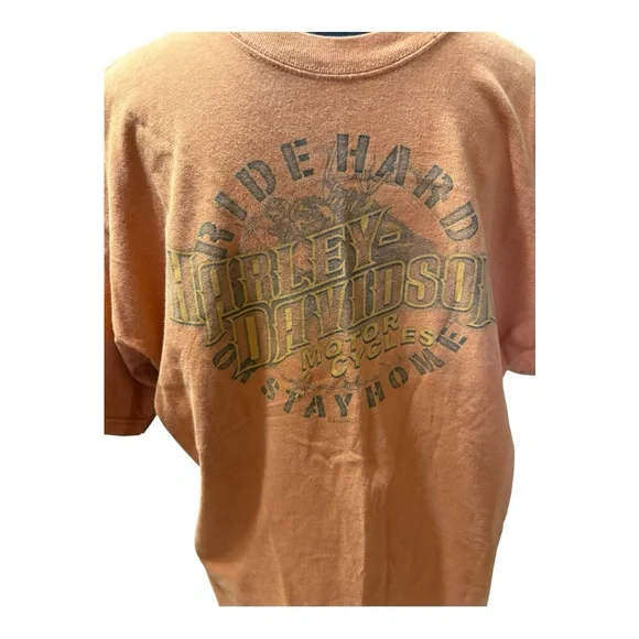 Vintage Harley-Davidson Orange Graphic T-Shirt - Picture 2 of 5